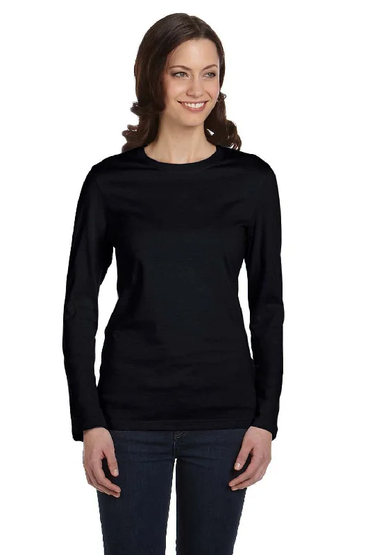 Fashionable And Fashionable Bella + Canvas Womens Jersey Long Sleeve Crewneck T-Shirt - Black Fashionable And Fashionable Bella + Canvas Womens Jersey Long Sleeve Crewneck T-Shirt - Black