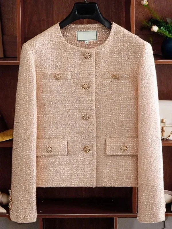 Retro Design Luxury Women Tweed Jacket