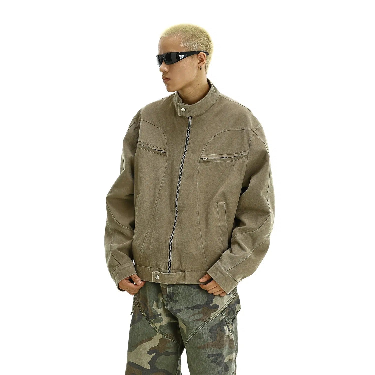 High Street Series Casual Oversized Zip-Up Jacket
