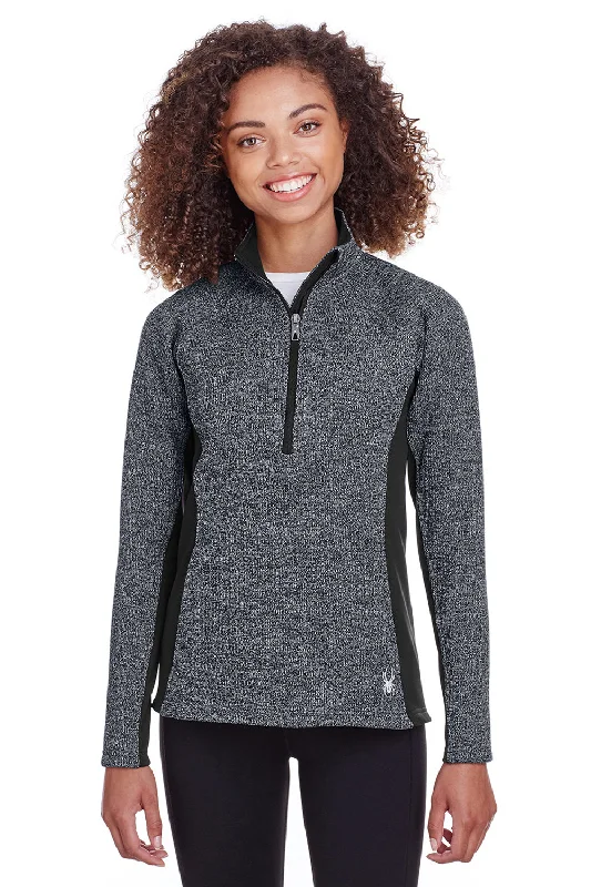 Leisure Sports Spyder Womens Constant 1/4 Zip Sweater - Heather Black