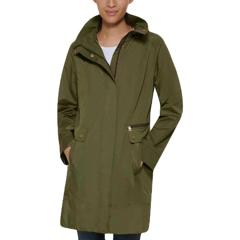 Printed Patterns Cole Haan Womens Spring Packable Raincoat