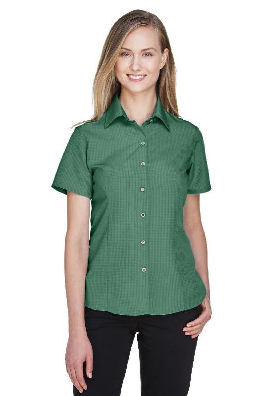 Street Charm Harriton Womens Barbados Wrinkle Resistant Short Sleeve Button Down Camp Shirt - Palm Green Street Charm Harriton Womens Barbados Wrinkle Resistant Short Sleeve Button Down Camp Shirt - Palm Green