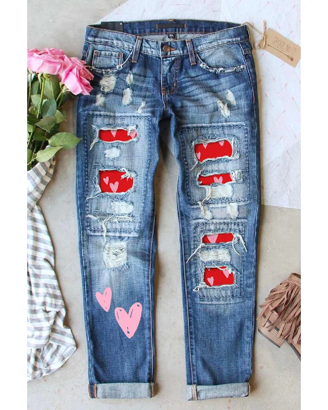 Stylish Fit Azura Exchange Patchwork Distressed Jeans - 4 US