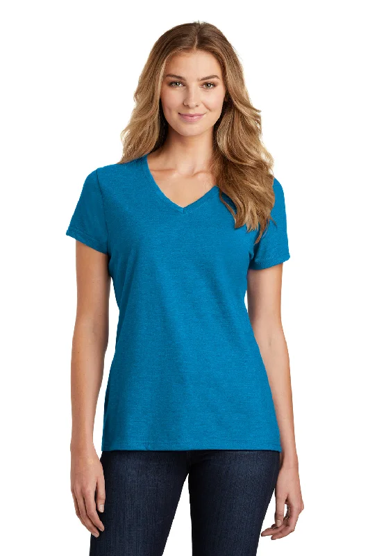 French Retro Port & Company Womens Fan Favorite Short Sleeve V-Neck T-Shirt - Heather Sapphire Blue - Closeout French Retro Port & Company Womens Fan Favorite Short Sleeve V-Neck T-Shirt - Heather Sapphire Blue - Closeout