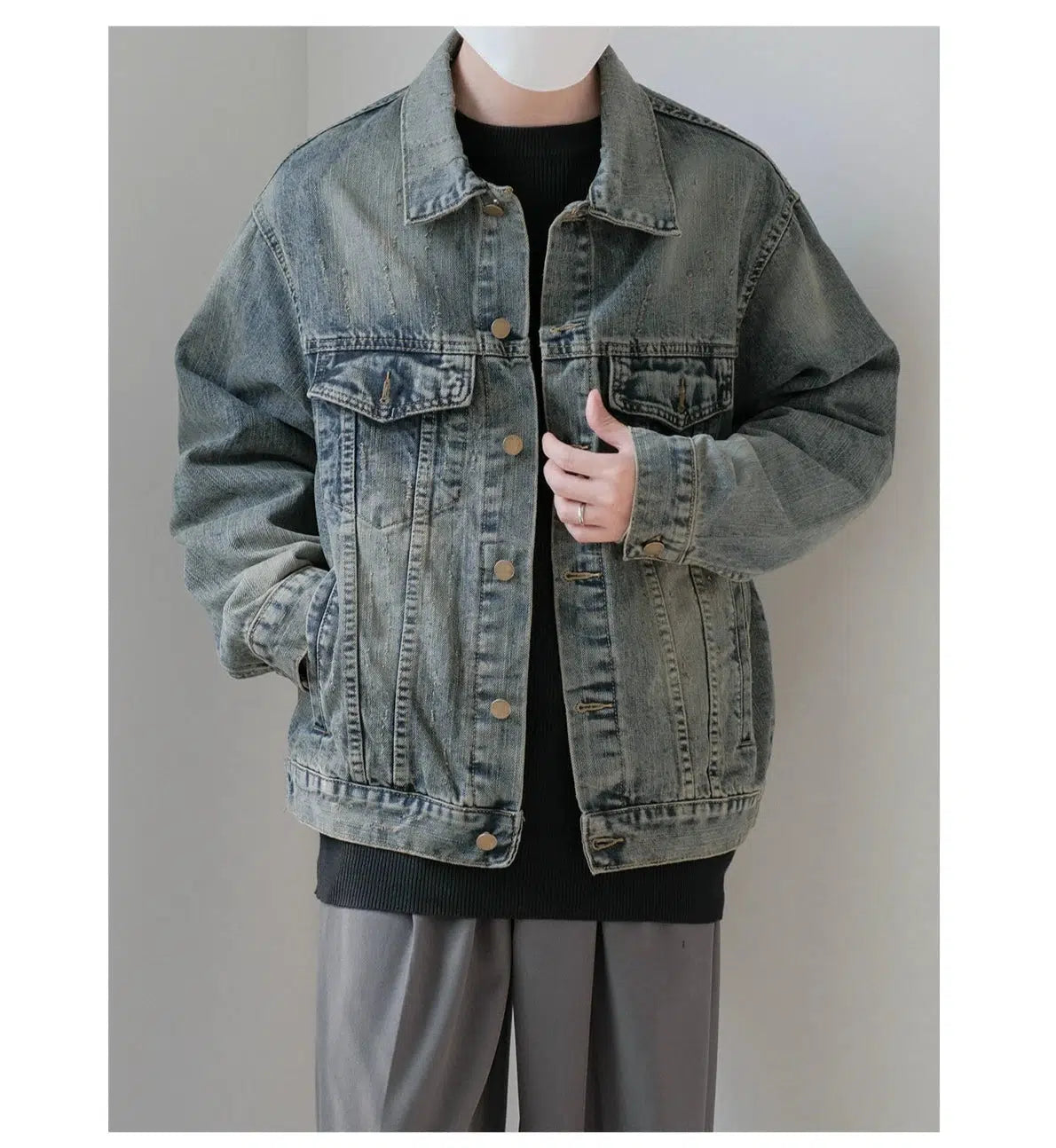 Noble And Elegant Button Closure Casual Denim Jacket