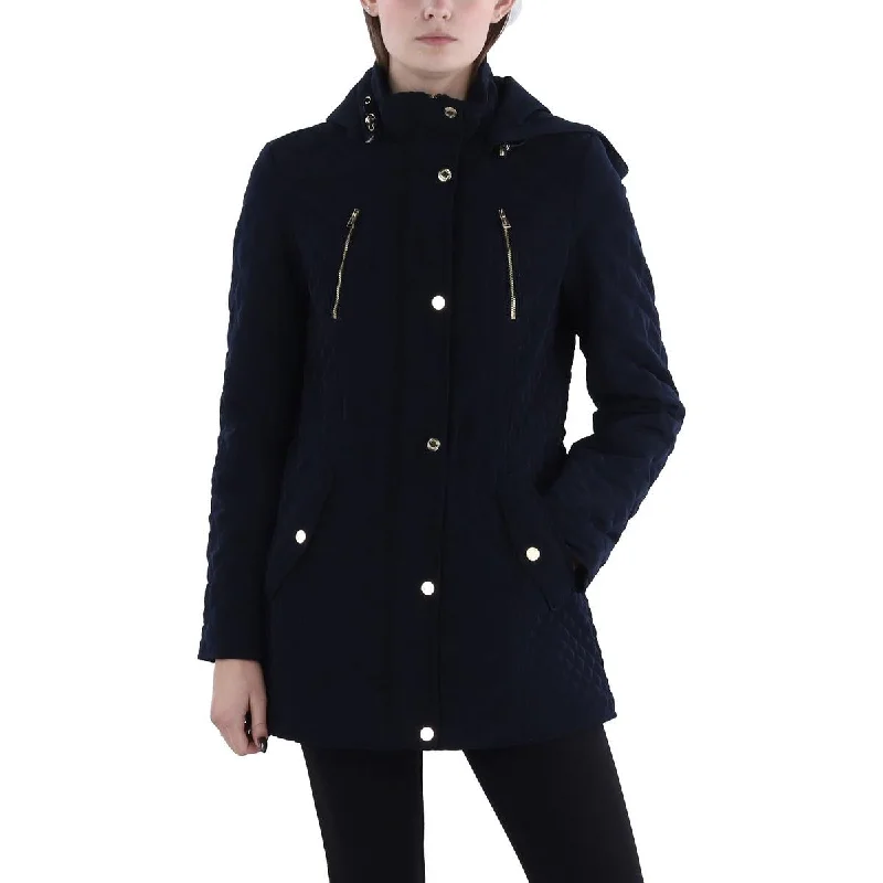 Classic Color Laundry by Shelli Segal Womens Lightweight Hooded Quilted Coat