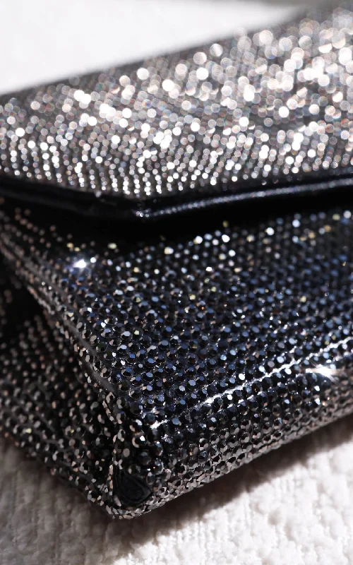 Advanced Customization Winona Rhinestone Clutch Bag - Gunmetal