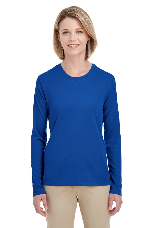 Embroidery Design UltraClub Womens Cool & Dry Performance Moisture Wicking Long Sleeve Crewneck T-Shirt - Royal Blue Embroidery Design UltraClub Womens Cool & Dry Performance Moisture Wicking Long Sleeve Crewneck T-Shirt - Royal Blue