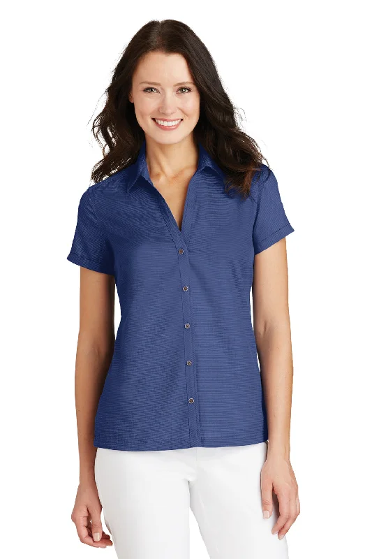 Designer Style Port Authority Womens Wrinkle Resistant Short Sleeve Button Down Camp Shirt - Royal Blue - Closeout Designer Style Port Authority Womens Wrinkle Resistant Short Sleeve Button Down Camp Shirt - Royal Blue - Closeout