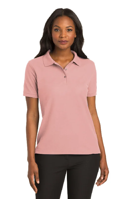 Stretch Design Port Authority Womens Silk Touch Wrinkle Resistant Short Sleeve Polo Shirt - Light Pink Stretch Design Port Authority Womens Silk Touch Wrinkle Resistant Short Sleeve Polo Shirt - Light Pink