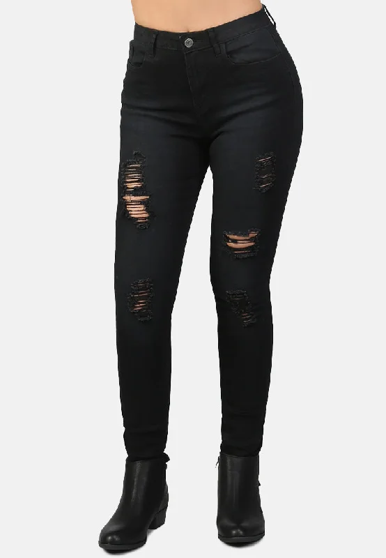 Soft Trends skinny fit distressed jeans