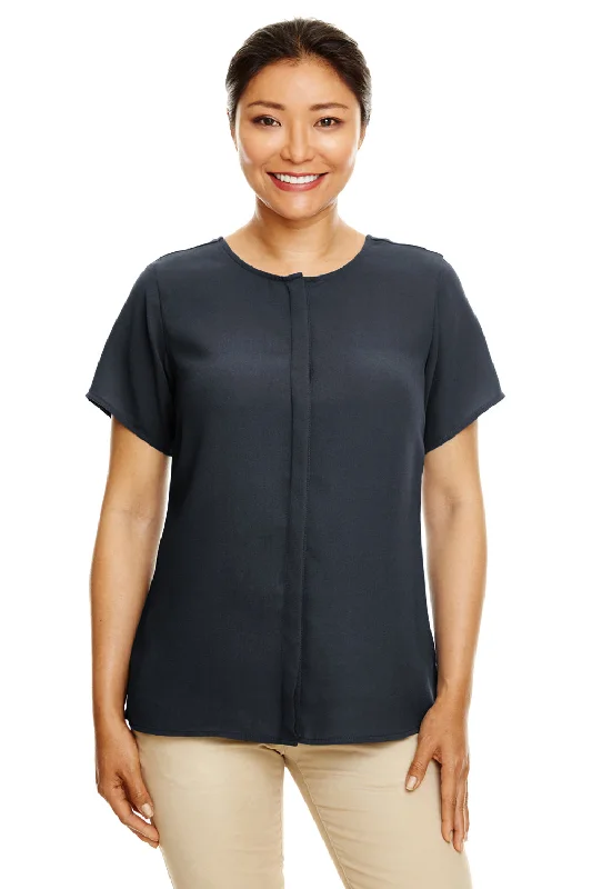 Street Cool Devon & Jones Womens Perfect Fit Short Sleeve Blouse - Black