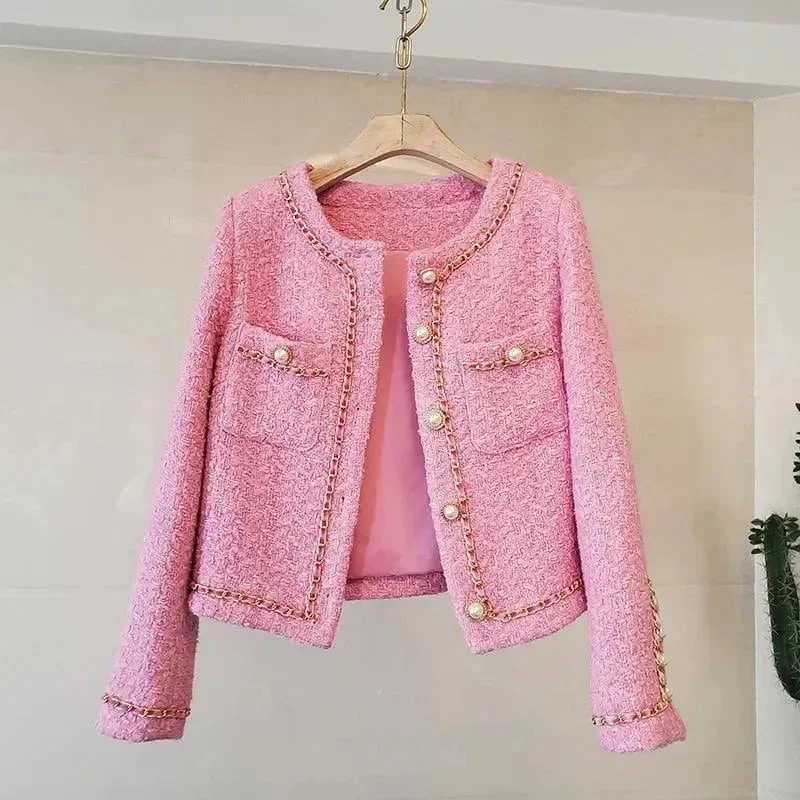 Classic Style Women Tweed Slim Fit Jacket