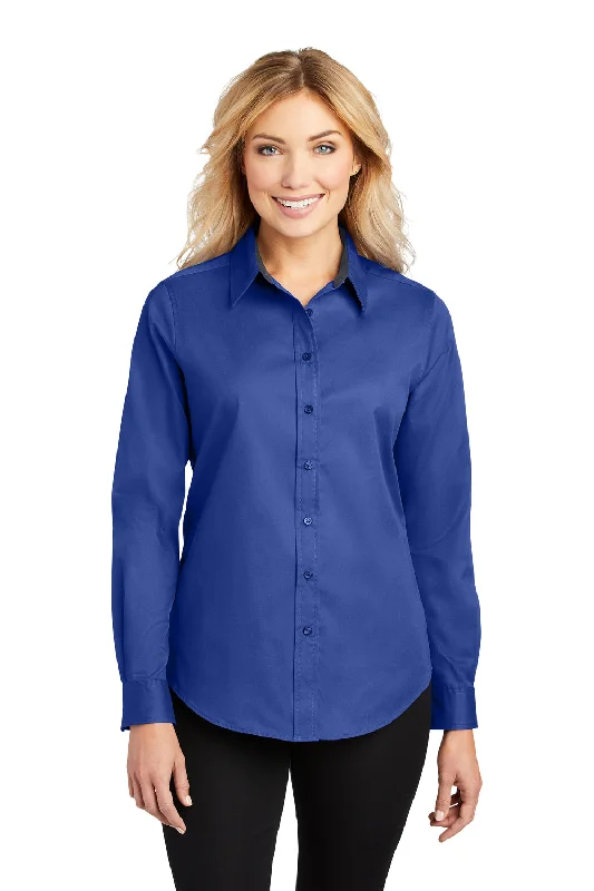 Tropical Style Port Authority Womens Easy Care Wrinkle Resistant Long Sleeve Button Down Shirt - Royal Blue Tropical Style Port Authority Womens Easy Care Wrinkle Resistant Long Sleeve Button Down Shirt - Royal Blue
