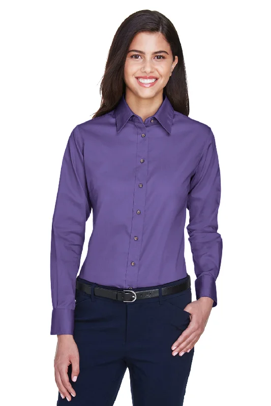 Classic Choice Harriton Womens Wrinkle Resistant Long Sleeve Button Down Shirt - Team Purple Classic Choice Harriton Womens Wrinkle Resistant Long Sleeve Button Down Shirt - Team Purple