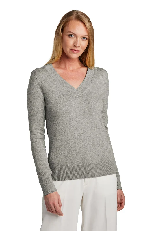 Versatile Itinerary Brooks Brothers Womens Long Sleeve V-Neck Sweater - Heather Light Shadow Grey Versatile Itinerary Brooks Brothers Womens Long Sleeve V-Neck Sweater - Heather Light Shadow Grey
