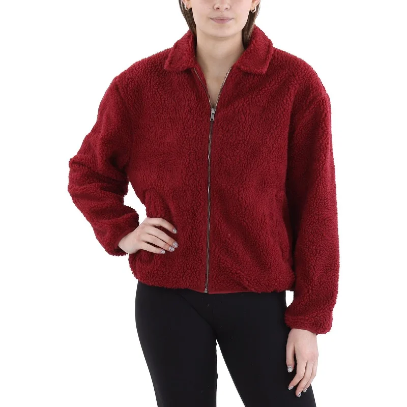 Sweet Breath RVCA Womens Savage Collar Faux Fur Teddy Coat