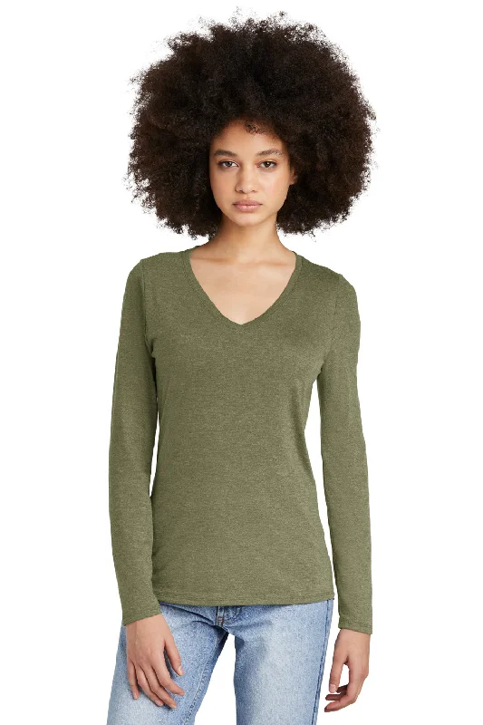 High Street Series District Womens Perfect Tri Long Sleeve V-Neck T-Shirt - Military Green Frost High Street Series District Womens Perfect Tri Long Sleeve V-Neck T-Shirt - Military Green Frost