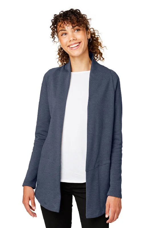 Practical Style Devon & Jones Womens New Classics Charleston Cardigan Sweater - Navy Blue Melange Practical Style Devon & Jones Womens New Classics Charleston Cardigan Sweater - Navy Blue Melange