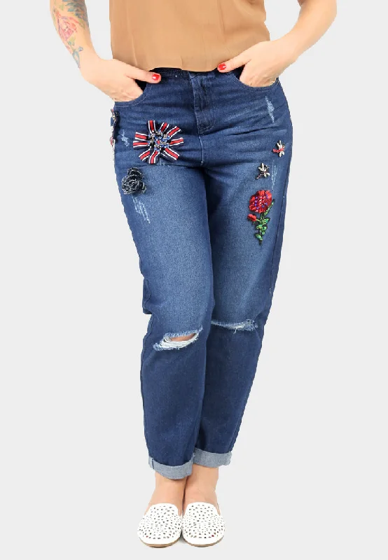 Customized Version Blue Boyfriend Fit Denim