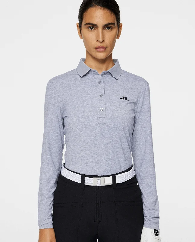 Goddess Style SIZE XL - J.Lindeberg Flor Long Sleeve Thermo Polo Grey Melange