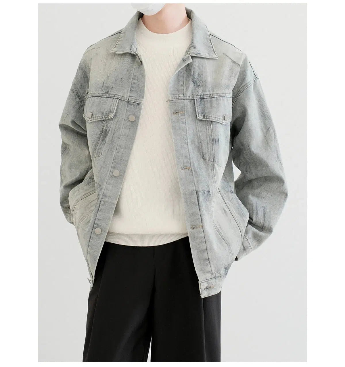 Exquisite Tailoring Denim Button-Up Jacket