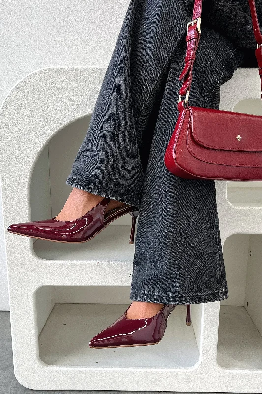 Simple And Comfortable Elsa Heels - Burgundy