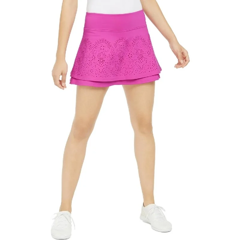 Chic Comfort Wear Ideology Women's Perforated Tiered Skort Pink Size Extra Small - XS