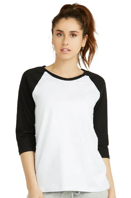 High-end Customization COTTONBELL LADIES BASEBALL TEE (LBT001C_WH/BK)
