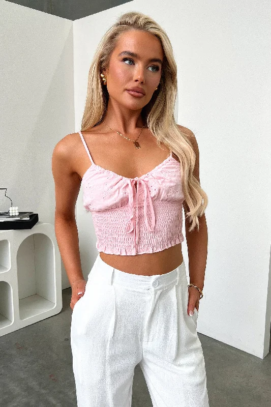 Sports Style Lottie Crop - Baby Pink