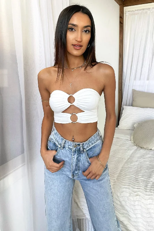 Relaxed Clothing Mace Crop - White