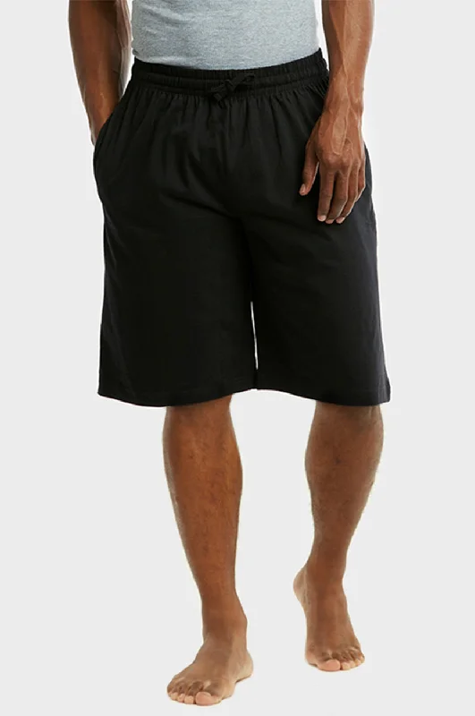 French Style COTTONBELL MEN'S KNITTED PAJAMA SHORTS (MPS200C_BLACK)