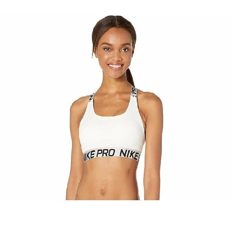 Casual And Casual Nike Women's Pro Dri-FIT T-Back Mid-Impact Sports Bra White Size Extra Large - X-Large