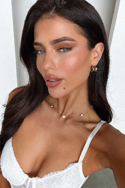 Nightclub Style Oriana Necklace - Gold / White