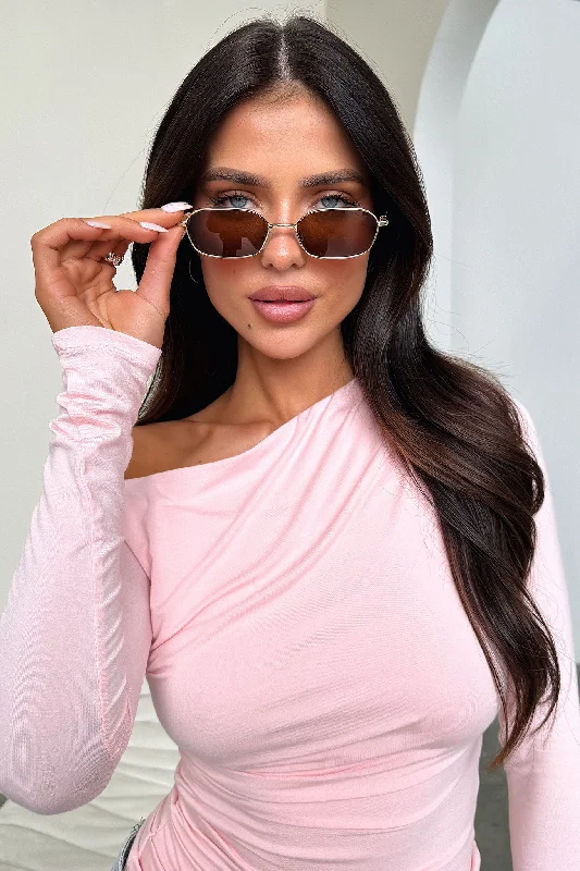 Classic Retro Rhys Sunglaases - Gold/Brown