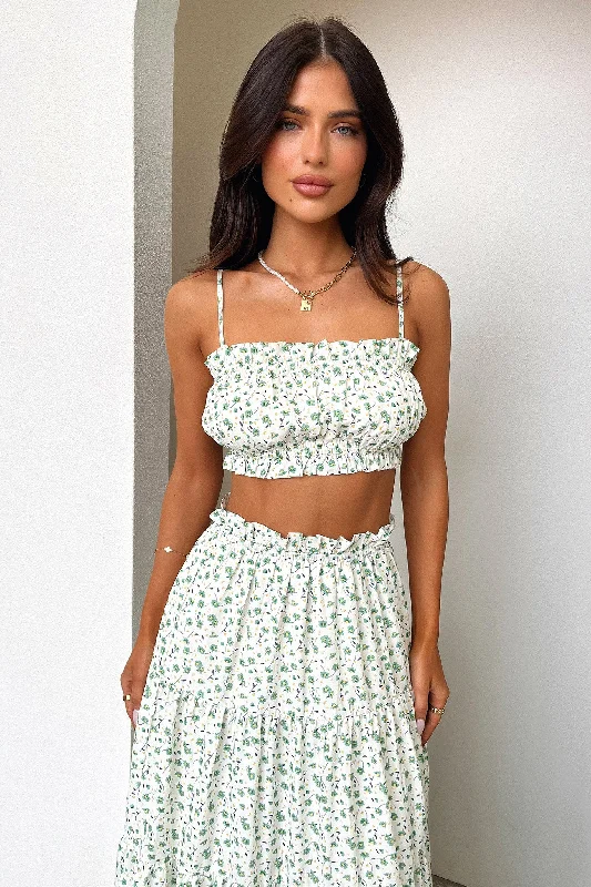 Cozy Chic Wear Selina Crop - Green Floral
