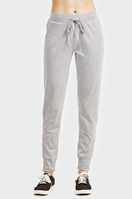 Comfortable Chic COTTONBELL LADIES LIGHTWEIGHT COTTON JOGGER PANTS (SWP401_H.GRY)