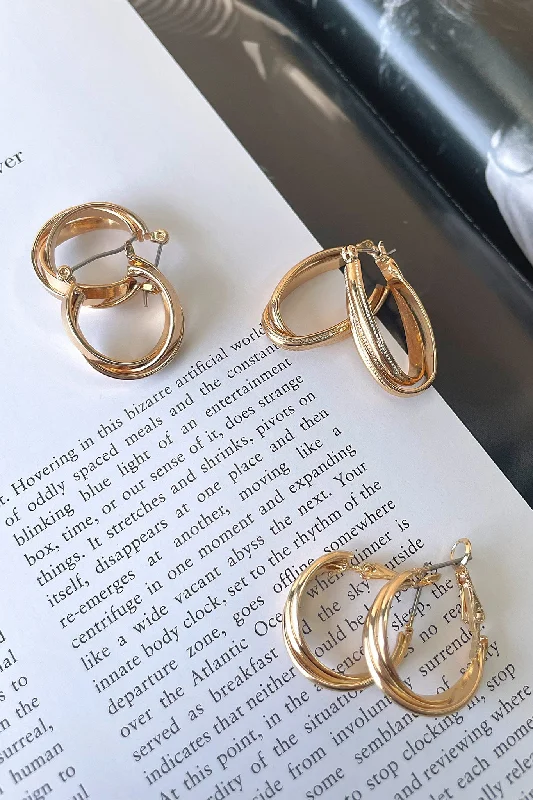 Warm Comfort Tyra Earrings 3 Pack - Gold