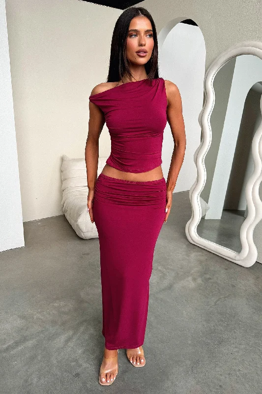 Comfortable And Cold-proof Vamika Maxi Skirt - Burgundy