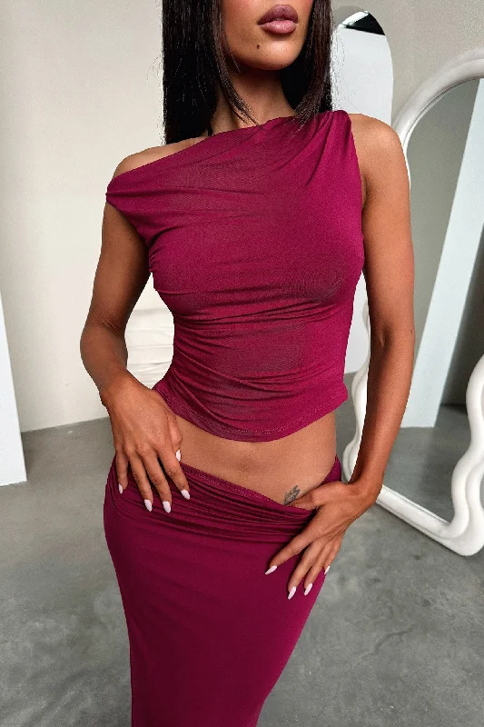 Youthful Street Fashion Vamika Top - Burgundy