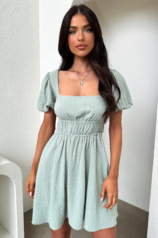 Retro Design Whitney Dress - Sage