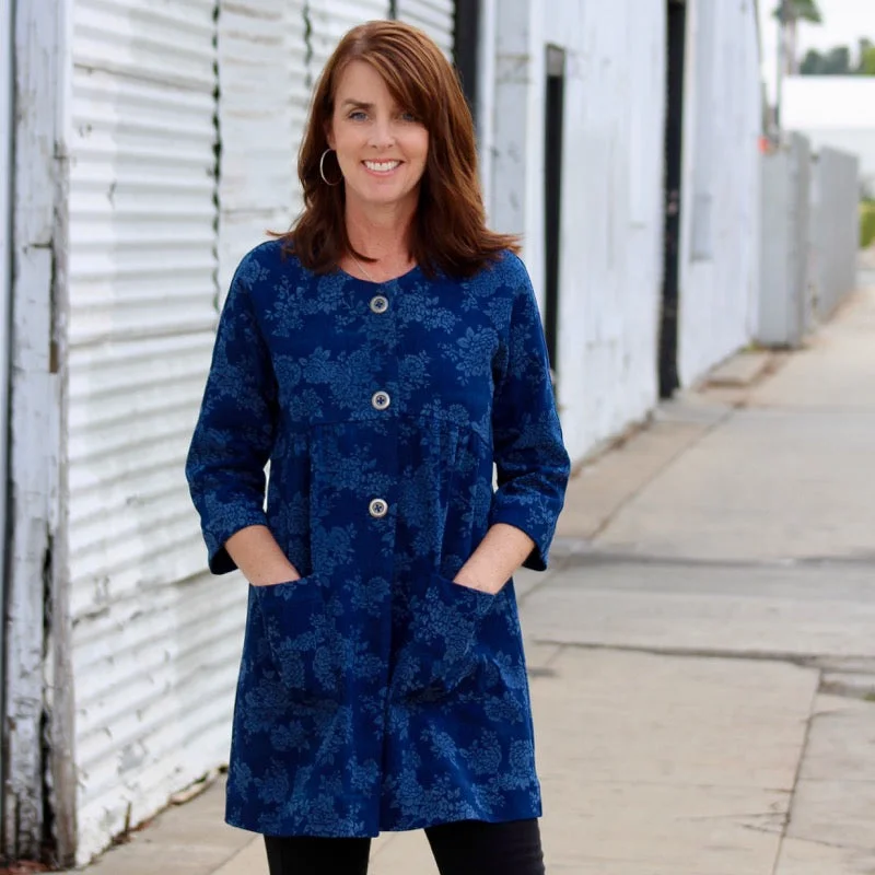 Cozy Fashion Blue Dot Patterns Dover Jacket