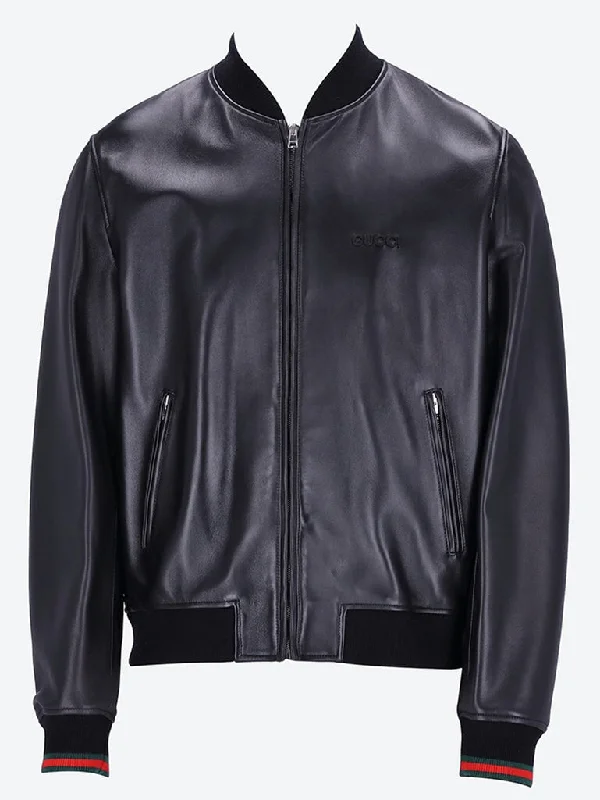 Basic Comfort Matte light leather bomber jacket