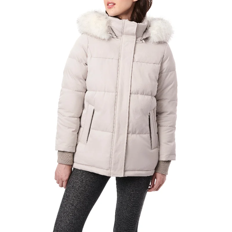 Breathable Design Heavy Puffer with Faux Fur Trim Hood