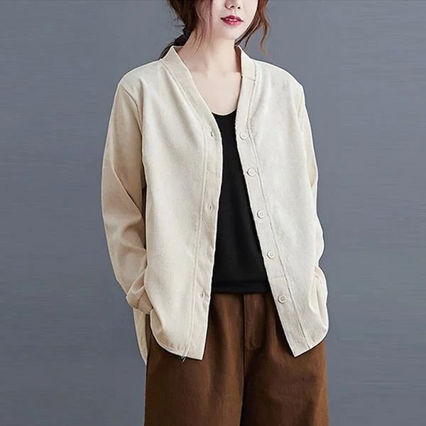 Soft Looks Long Sleeve Casual Jackets New 2020 Autumn Vintage Solid Color Loose Comfortable Female Outerwear Coats Soft Looks Long Sleeve Casual Jackets New 2020 Autumn Vintage Solid Color Loose Comfortable Female Outerwear Coats