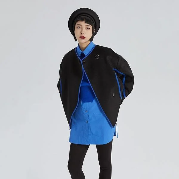 Warm And Comfortable Loose Fashion Short Women Coat Winter The New Black O neck Collar Casual