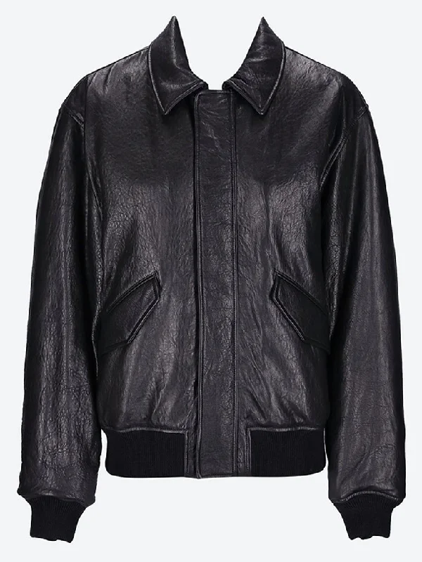 Cozy Essentials Wear Leather bomber