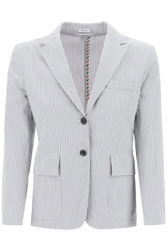 Comfy Dress Thom e Women's Seersucker Single-Breasted Jacket