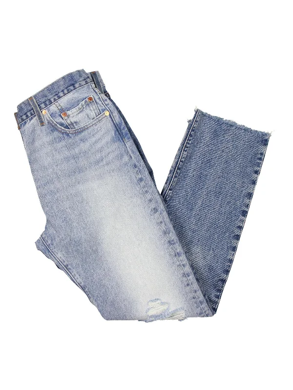 Comfortable Sweaters 501 Womens Two Tone High Rise Straight Leg Jeans
