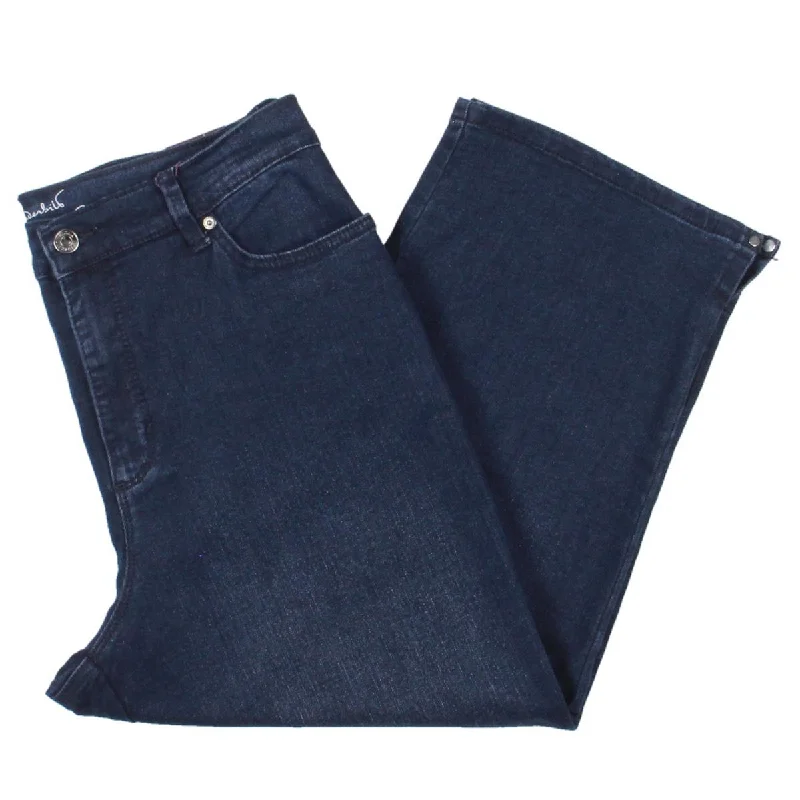 Cozy Chic Amanda Capri Womens Split Hem High Rise Capri Jeans